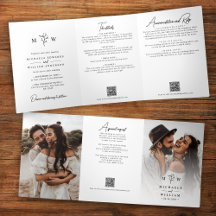 Élégant Code QR de Mariage Tout-en-Un Botanique
