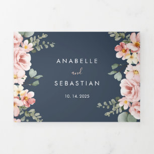 Invitation Trois Volets Eucalyptus Garden Rose Mariage Floral