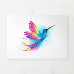 Invitation Trois Volets Exotic Rainbow Hummingbird