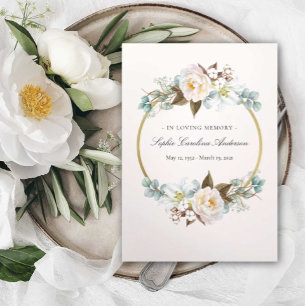 Invitation Trois Volets Floral Circle Celebration of Life Program