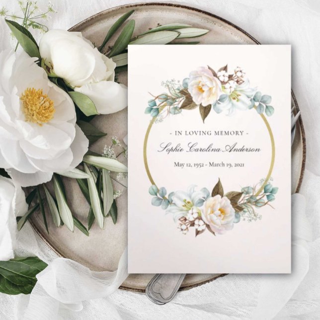 Invitation Trois Volets Floral Circle Celebration of Life Program (Créateur téléchargé)