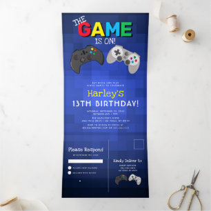 Invitation Trois Volets Gaming ! Anniversaire de jeu vidéo