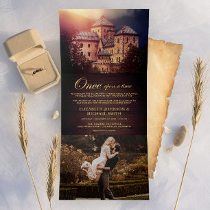 Invitation Trois Volets Il était une fois Fairytale Castle Mariage photo