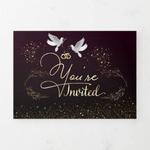 Invitation Trois Volets Invitación tríptica para boda personalizada