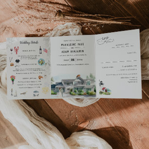 Invitation Trois Volets Kennebunk Maine   Mariage au bord de mer
