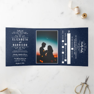 Invitation Trois Volets La suite Mariage de nuit étoilée