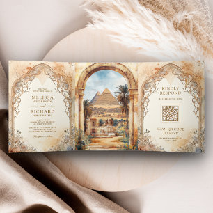 Invitation Trois Volets L'Arche des Pyramides égyptiennes antiques en un s