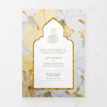 LeahG Gold White Islam Mariage invite