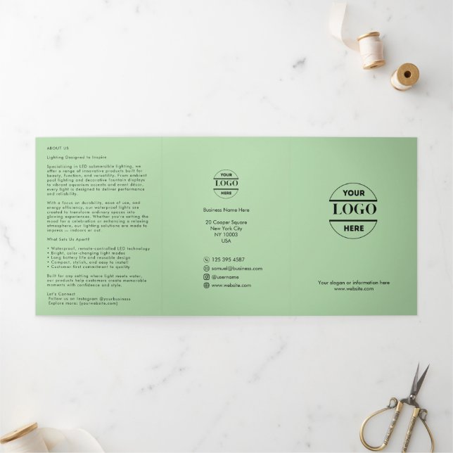 Invitation Trois Volets Logo d'entreprise et texte Brochure moderne triplé (Extérieur)