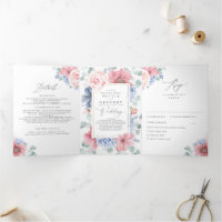 Mariage botanique bleu et rose
