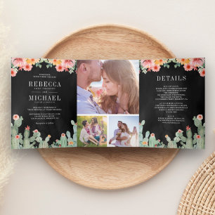 Invitation Trois Volets Mariage de collection de photos florales de Fiesta
