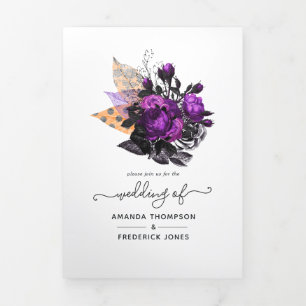 Invitation Trois Volets Mariage Floral Vintage Shabby Halloween