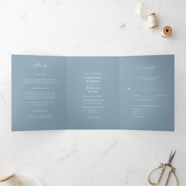 Invitation Trois Volets Mariage Paysage Montagnard (Intérieur)