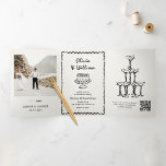 Invitation Trois Volets Mariage photo à main vintage<br><div class="desc">Invitation à trois volets du Mariage photo à main vintage</div>