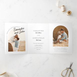 Invitation Trois Volets Mariage photo Boho Arch