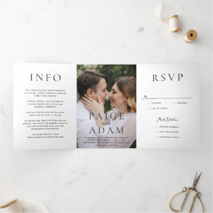 Invitation Trois Volets Mariage Photo Éditorial Moderne