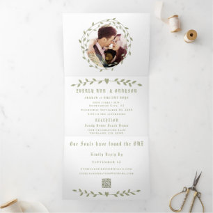 Invitation Trois Volets Mariage Photo Médiéval Rustique