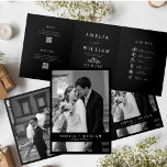 Invitation Trois Volets Mariage RSVP minimaliste photo noir<br><div class="desc">Faire-part de mariage Gatefold Avec QR Code RSVP et détails,  Photo All-In-One Invitation,  Nos invitations à un mariage concertina sont une merveilleuse option d'invitation tout-en-un.</div>