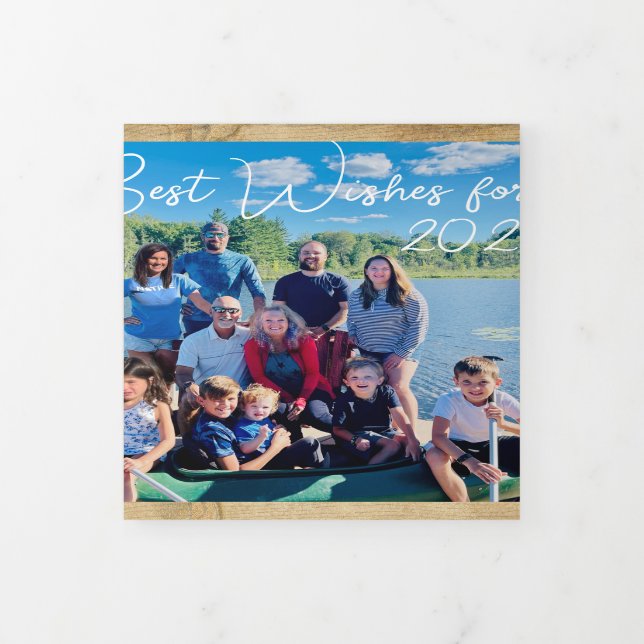 Invitation Trois Volets Meilleurs voeux pour la photo du Nouvel An et la l (Protection)