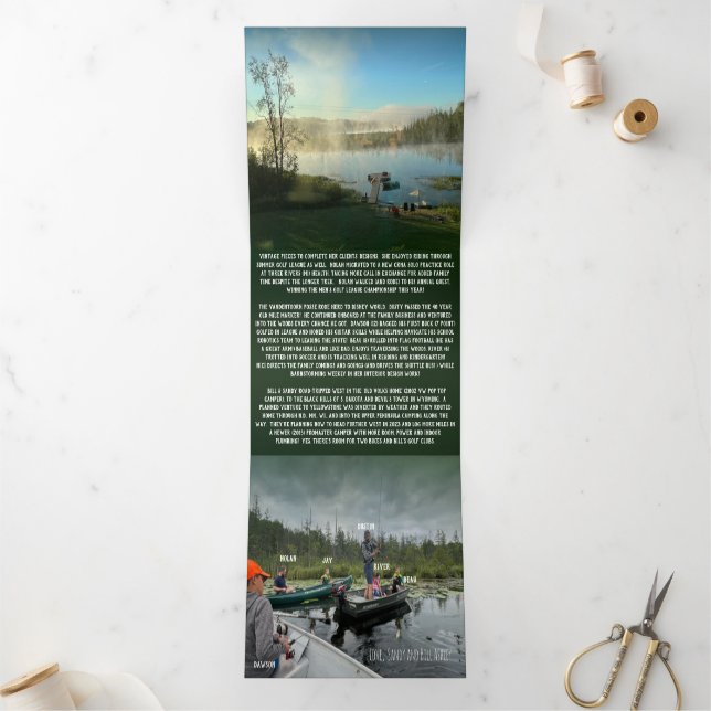 Invitation Trois Volets Meilleurs voeux pour le Nouvel An Photo & Lettre N (Intérieur)