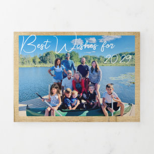 Invitation Trois Volets Meilleurs voeux pour le Nouvel An Photo & Lettre N