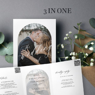 Invitation Trois Volets Moderne minimaliste photo mariage détails rsvp