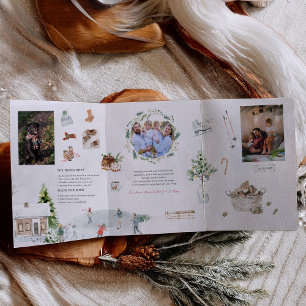Invitation Trois Volets Moments d'hiver confortables   Photos de la famill