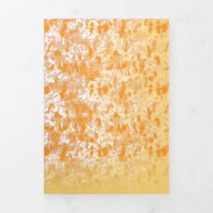 Invitation Trois Volets Motif textile présentant un motif vibrant orange e