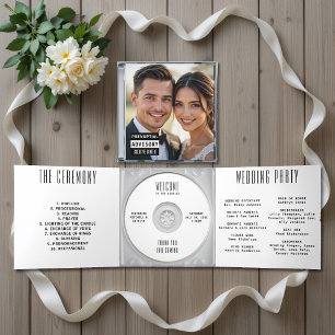 Invitation Trois Volets Musique CD Album couverture Livret White Wedding P