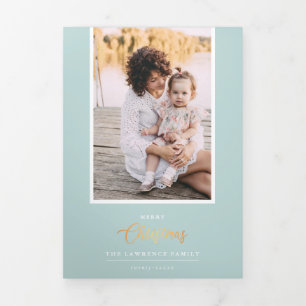 Invitation Trois Volets Noël est l'or   Mint 5 Multi Photo Gallery