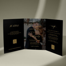 Noir or photo mariage RSVP détails QR code
