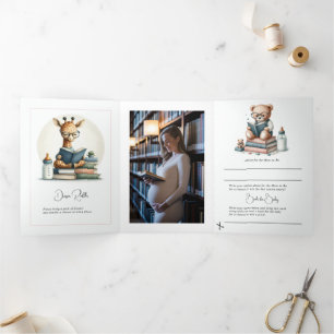 Invitation Trois Volets Notre prochaine photo de Baby shower chapitre