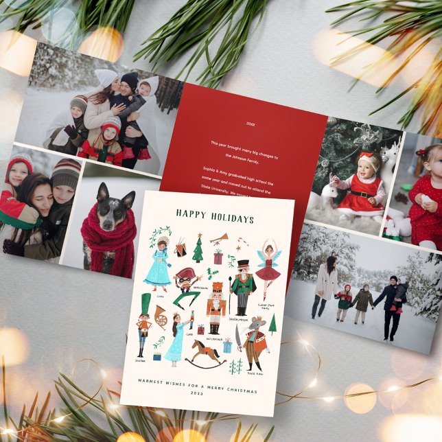 Invitation Trois Volets Nutcracker Family Photo Noël (Nutcracker Family Photo Christmas Tri-Fold Invitation)