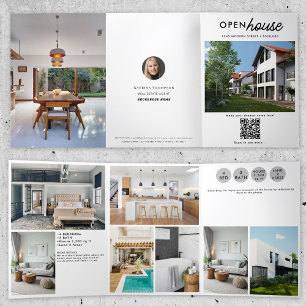 Invitation Trois Volets Open House Immobilier Juste Listé Photos Brochure