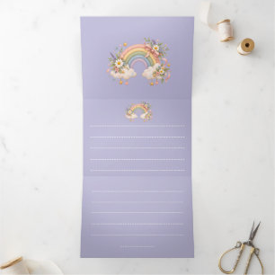Invitation Trois Volets Papeterie Arc-en-ciel Pastel