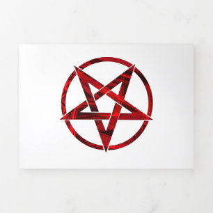 Invitation Trois Volets Pentagram Red Devil