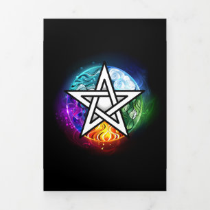Invitation Trois Volets pentagramme wiccan