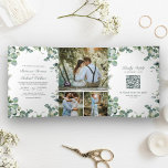 Invitation Trois Volets Photo Collage Eucalyptus moderne QR Code Mariage<br><div class="desc">Éblouissez vos invités avec cet élégant invitation de mariage avec de beaux feuilles d'eucalyptus et une typographie moderne avec carte RSVP en ligne. Ajoutez simplement les détails de votre événement sur ce modèle facile à utiliser et ornez cette carte avec vos photos préférées pour en faire une invitation unique.</div>