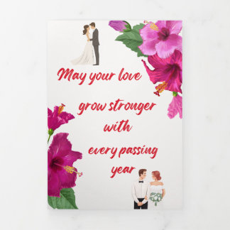 Invitation Trois Volets Que votre amour grandisse avec chaque année qui pa