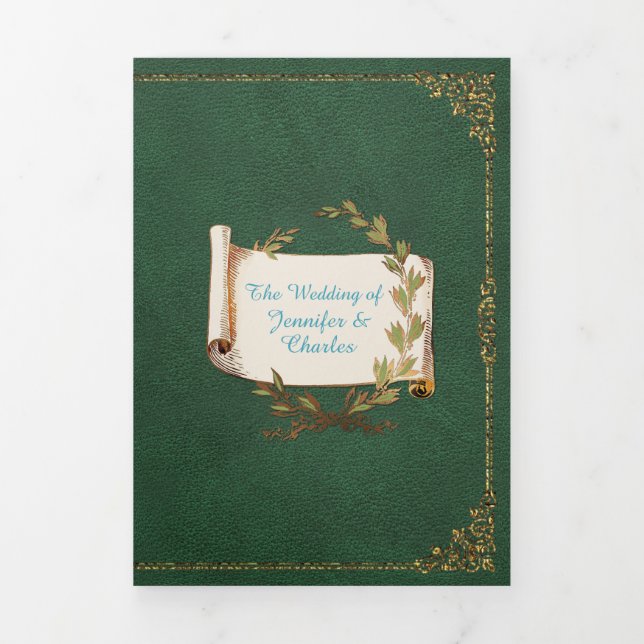 Invitation Trois Volets Renaissance Fairytale Photo Mariage (Page de couverture)