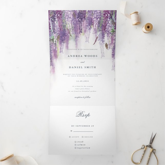 Invitation Trois Volets rêve de Wisteria (Intérieur)
