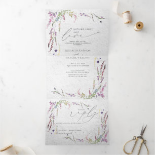 Invitation Trois Volets Rien De Fancy Just Love Floral Décontracté Mariage