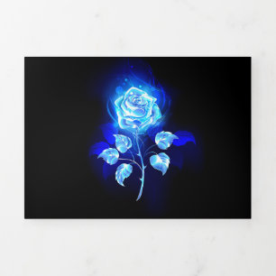 Invitation Trois Volets Rose bleu brûlant