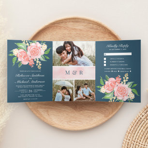 Invitation Trois Volets Roses Roses Roses Roses Roses Roses Rose Photo Col
