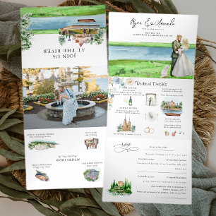 Invitation Trois Volets Rustic River Alexandria Bay Mariage
