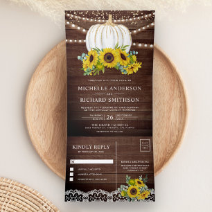 Invitation Trois Volets Soleils Rustiques en Bois Pompes Blanches Mariage