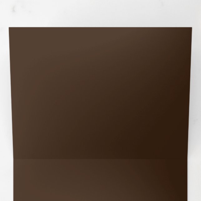 Invitation Trois Volets Solide Brown profond - Arrière - plan rustique min (Intérieur en premier)