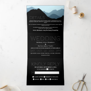 Invitation Trois Volets Suite Mariage Blue Mountain Range