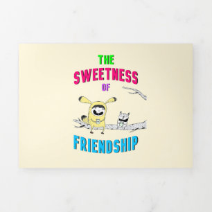 Invitation Trois Volets Sweetness Of Friendship Chat Juillet Doodle 30 Ami