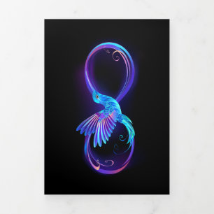 Invitation Trois Volets Symbole de Neon Infinity par Glowing Hummingbird